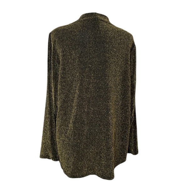 Grace Drape Neck Gold Black Blouse - Picture 4 of 6